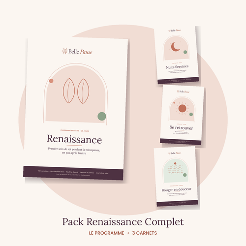 Visuel du Pack Renaissance Complet : le programme et 3 carnets Belle Pause